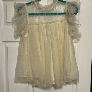 Entro, off white, babydoll fit, sheer top. New with tags